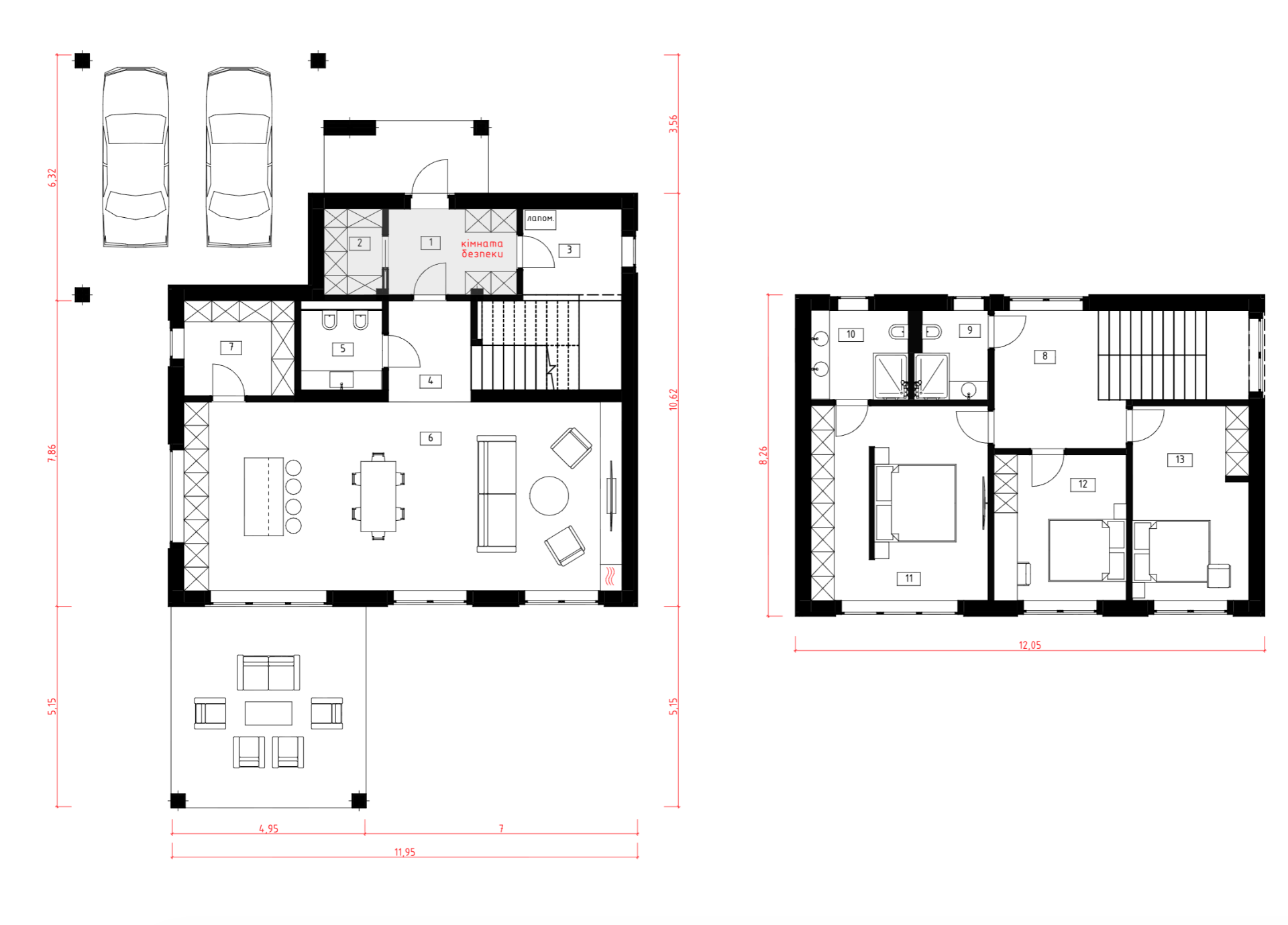 План Схема з розмірами · 170 м²